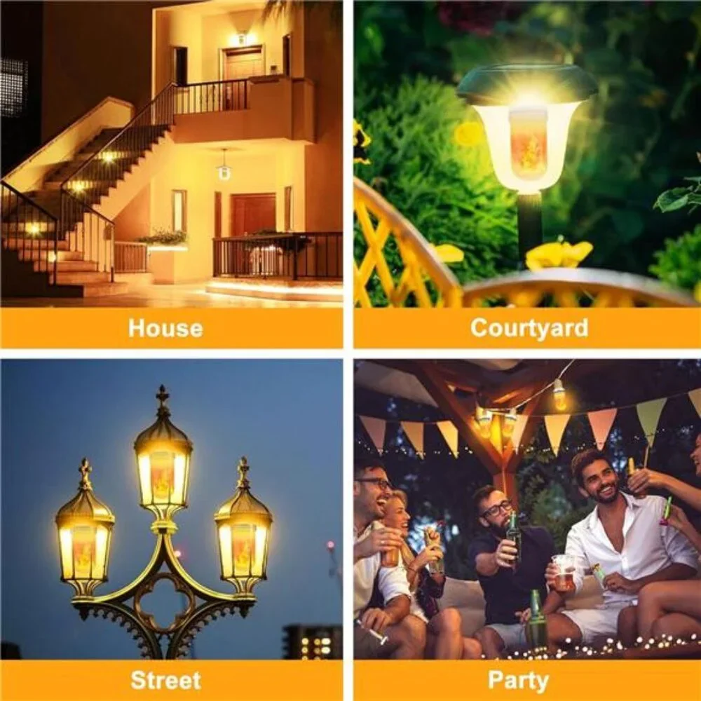 LED Flame Light Bulbs, 4 Modes Flickering Light Bulbs, E26 Base Fire Flame Bulb
